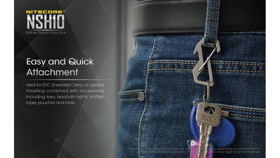 Nitecore NSH10 Titanium Carabiner Multi-Tool, Silver, 6952506493692