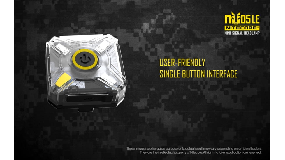 Nitecore NU05 LE White Blue Green Red Wearable USB Rechargeable Signal and Safety Light, Black, 6952506405121