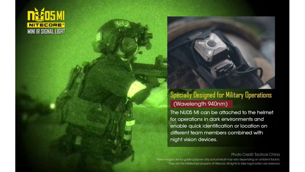 Nitecore NU05 MI Green and IR Infrared Wearable USB Rechargeable Signal Indicator Light, Black, 6952506405299