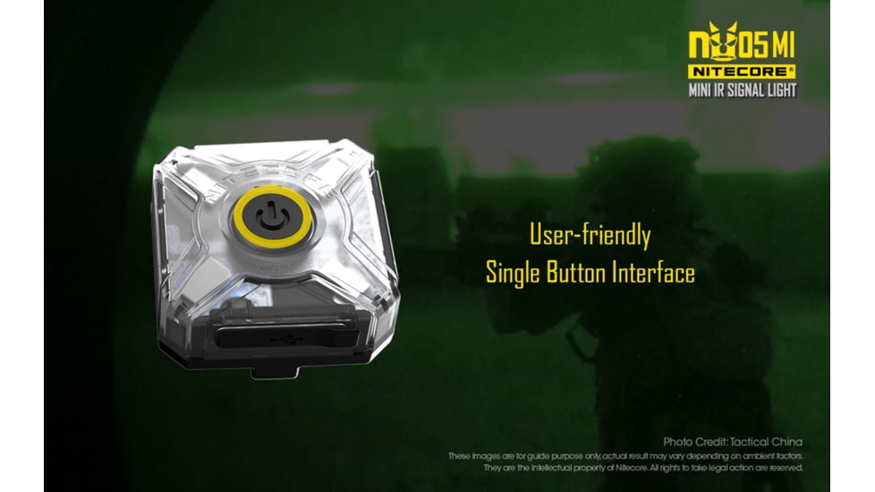 Nitecore NU05 MI Green and IR Infrared Wearable USB Rechargeable Signal Indicator Light, Black, 6952506405299