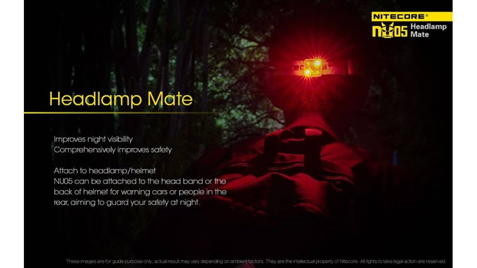 Nitecore NU05 White &amp; Red USB Rechargeable Emergency Signal Light, Black, 6952506403837