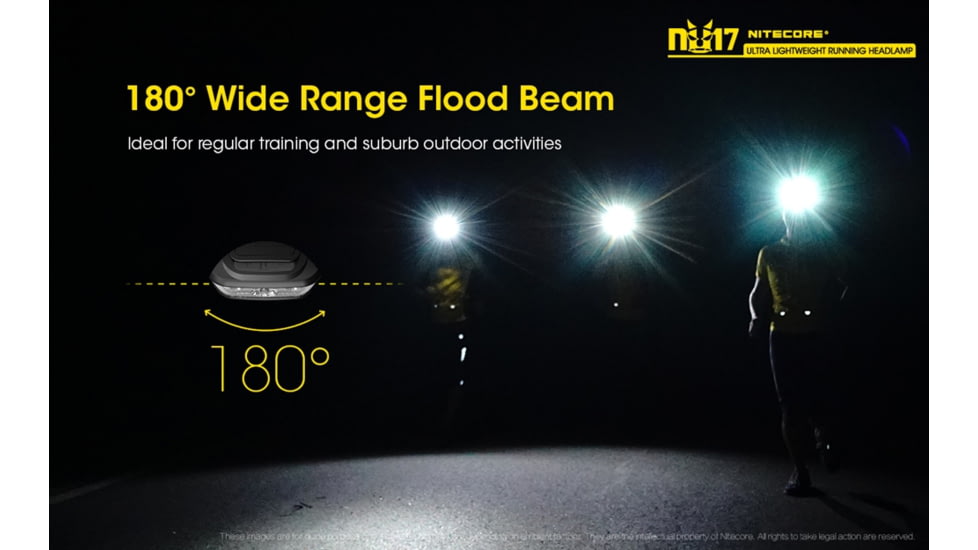 Nitecore NU17 Rechargeable Running Headlamp with Red Light and Reading Light, Black, 6952506405152