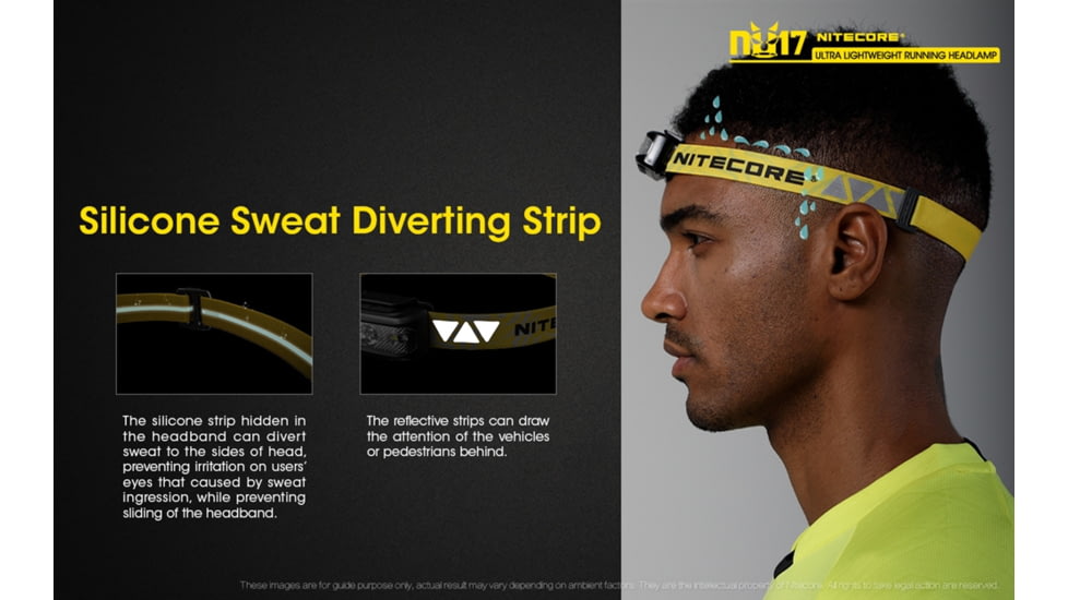 Nitecore NU17 Rechargeable Running Headlamp with Red Light and Reading Light, Black, 6952506405152