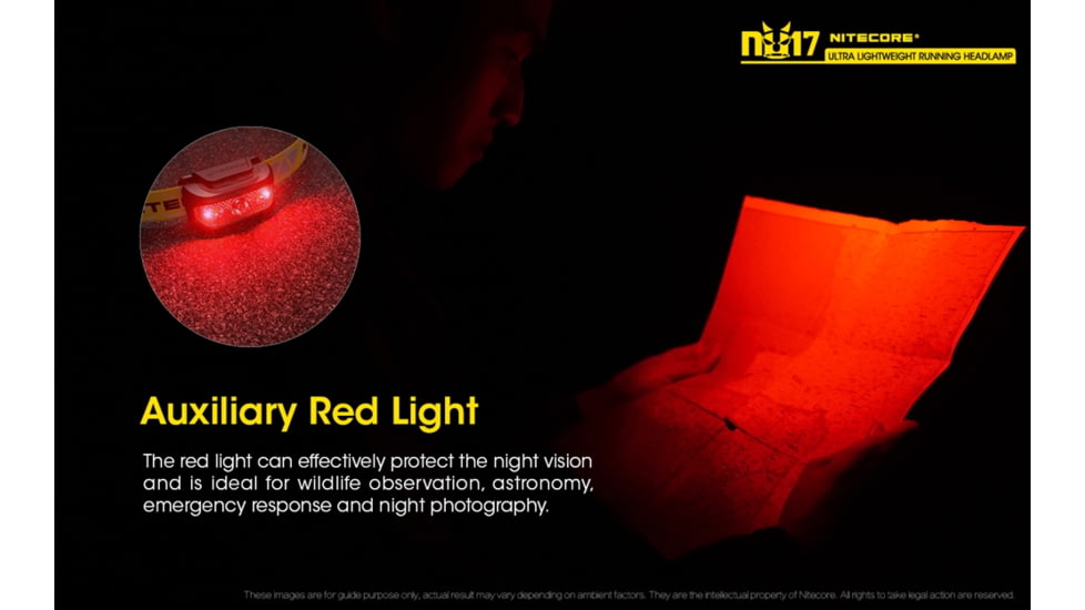 Nitecore NU17 Rechargeable Running Headlamp with Red Light and Reading Light, Black, 6952506405152