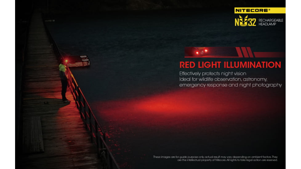 Nitecore NU32 1 x 3.7V Li-ion CREE XP-G3 S3 LED rechargeable Headlamp, 550 Lumens, Black, NU32