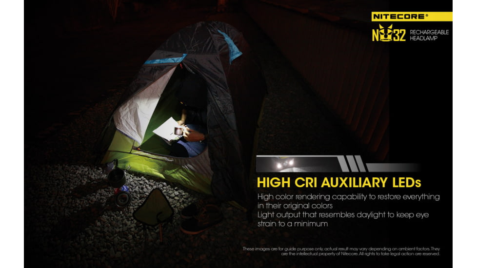 Nitecore NU32 1 x 3.7V Li-ion CREE XP-G3 S3 LED rechargeable Headlamp, 550 Lumens, Black, NU32