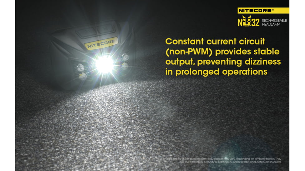 Nitecore NU32 1 x 3.7V Li-ion CREE XP-G3 S3 LED rechargeable Headlamp, 550 Lumens, Black, NU32