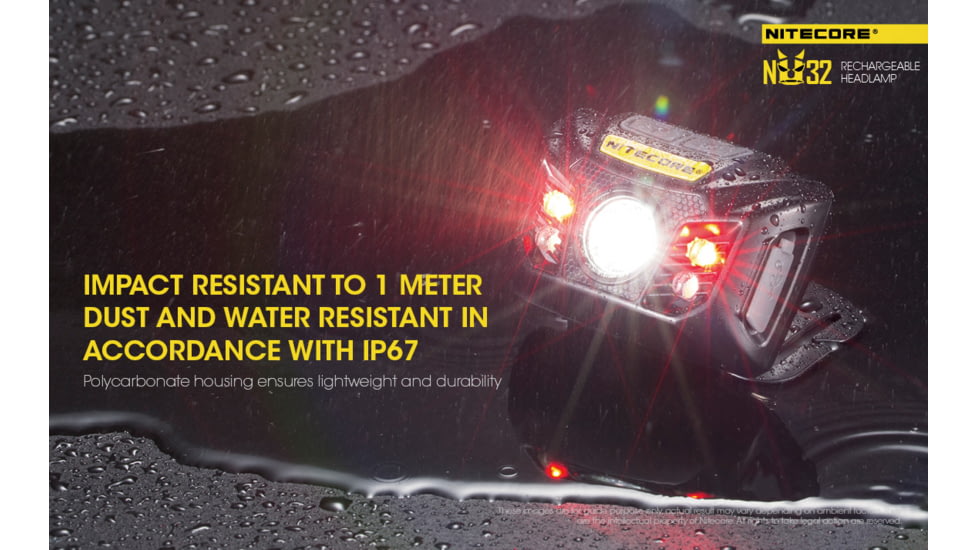 Nitecore NU32 1 x 3.7V Li-ion CREE XP-G3 S3 LED rechargeable Headlamp, 550 Lumens, Black, NU32