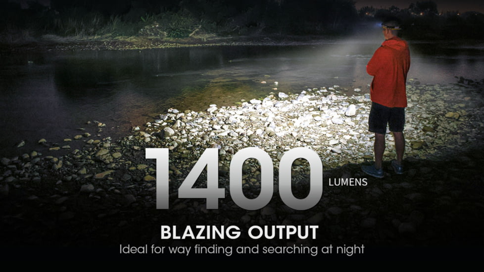 Nitecore NU43 18650 Rechargeable Headlamp, 1400 lumens, USB-C, Black, FL-NITE-NU43