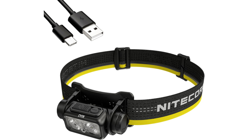 Nitecore NU43 18650 Rechargeable Headlamp, 1400 lumens, USB-C, Black, FL-NITE-NU43