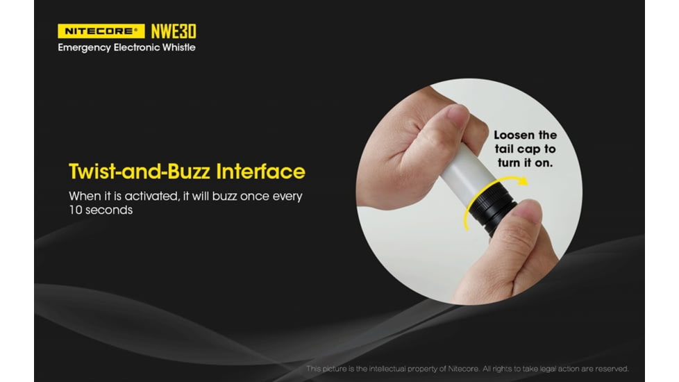 Nitecore NWE30 Emergency Electronic Whistle, Black, 6952506406128