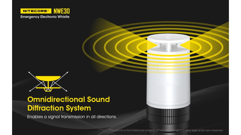 Nitecore NWE30 Emergency Electronic Whistle, Black, 6952506406128