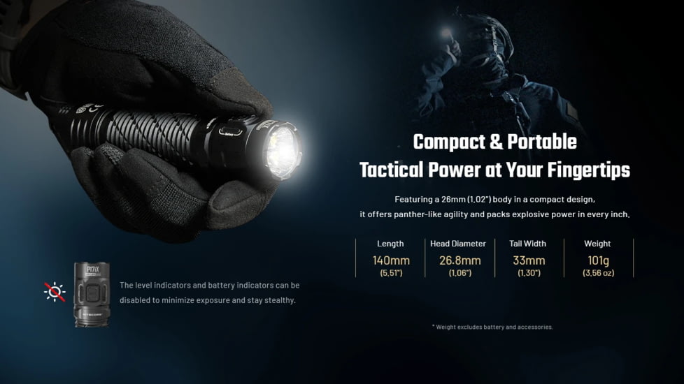 Nitecore P17iX Compact 5000 Lumen 21700 I-Series Rechargeable Li-Ion LED Tactical Flashlight w/ Customizable Controls
