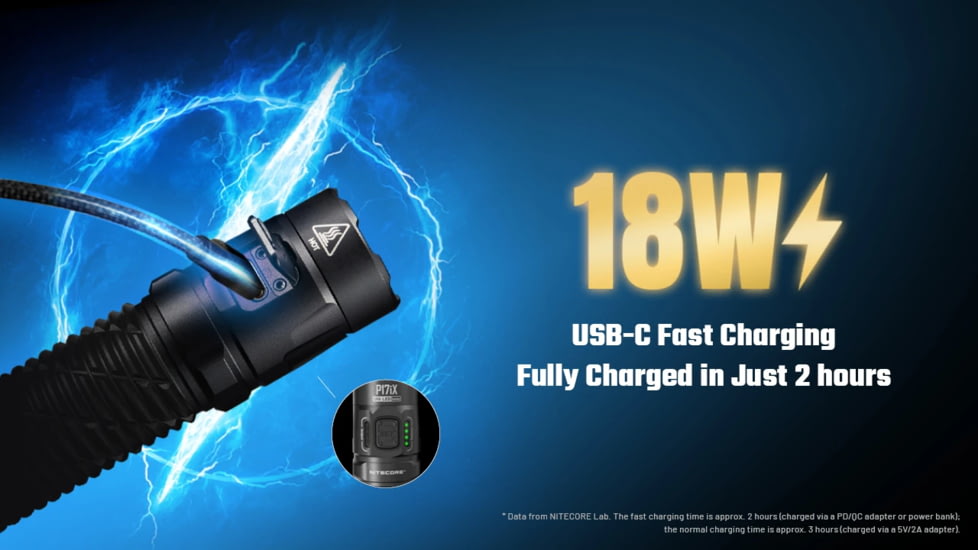 Nitecore P17iX Compact 5000 Lumen 21700 I-Series Rechargeable Li-Ion LED Tactical Flashlight w/ Customizable Controls