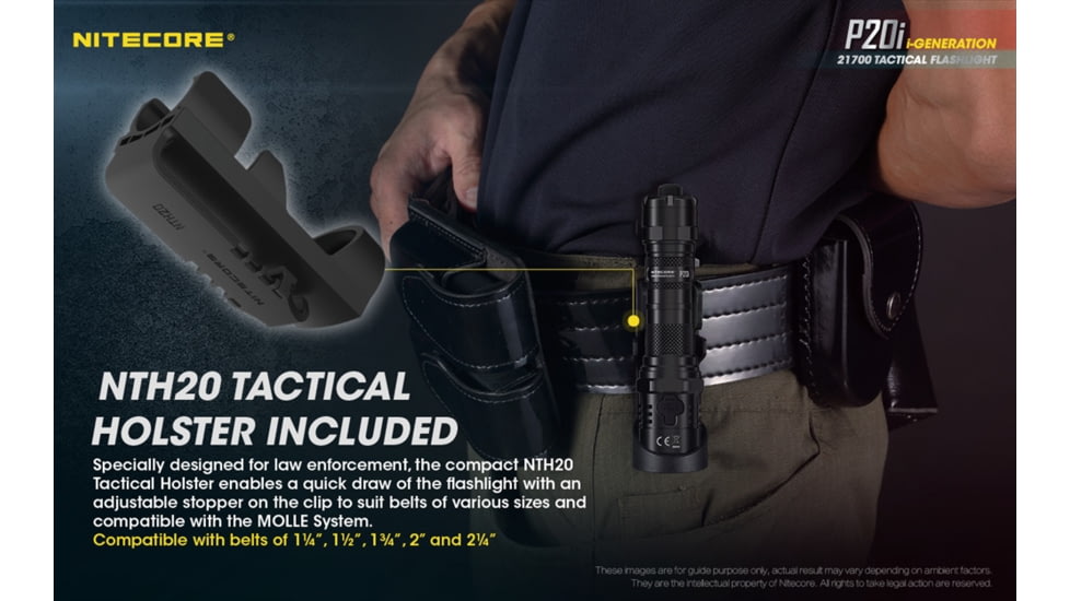 Nitecore P20i 1800 Lumen USB-C Rechargeable LED Flashlight, Black, 6952506406326