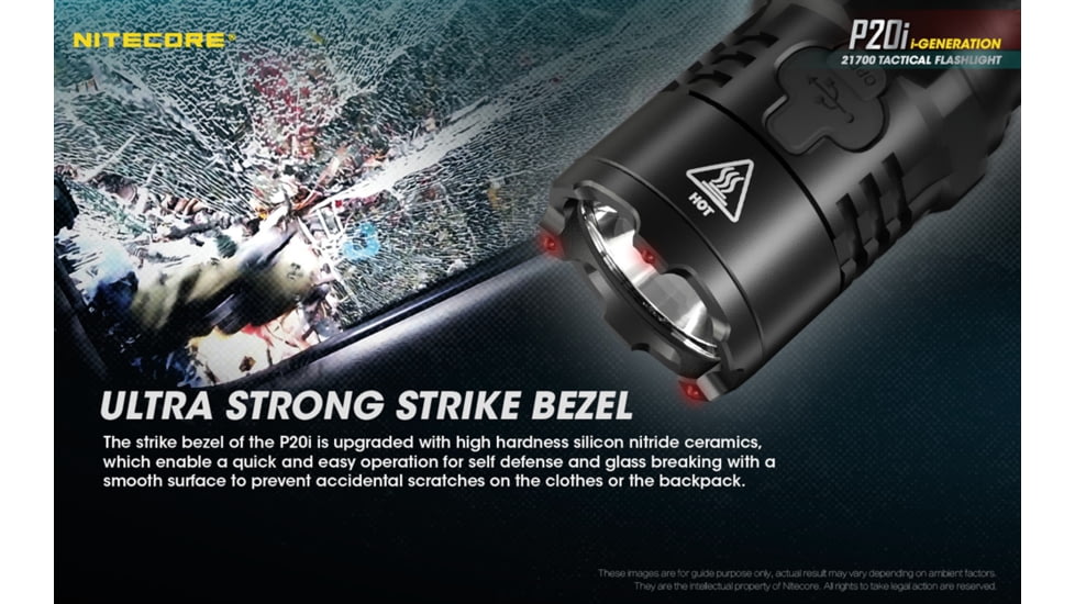 Nitecore P20i 1800 Lumen USB-C Rechargeable LED Flashlight, Black, 6952506406326