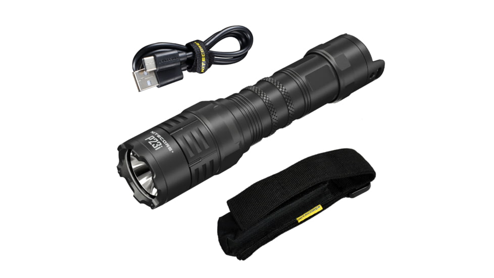 Nitecore P23i Long Range 21700 Tactical Led Rechargeable Flashlight, 3000 Lumens, USB-C, Black, FL-NITE-P23i