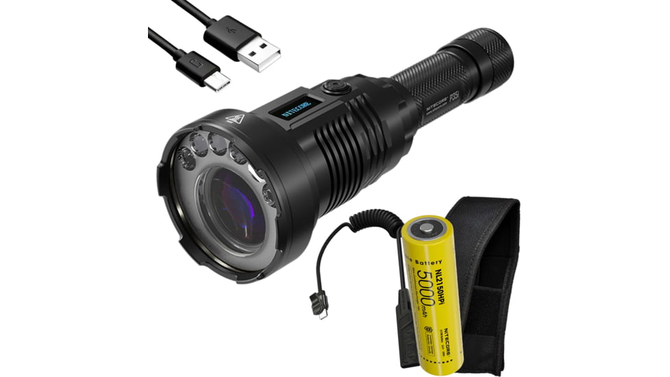 Nitecore P35i CREE XP-G3 LED Rechargeable LEP Flashlight, 21700, White, 3000 Lumens, Black, 6952506407323