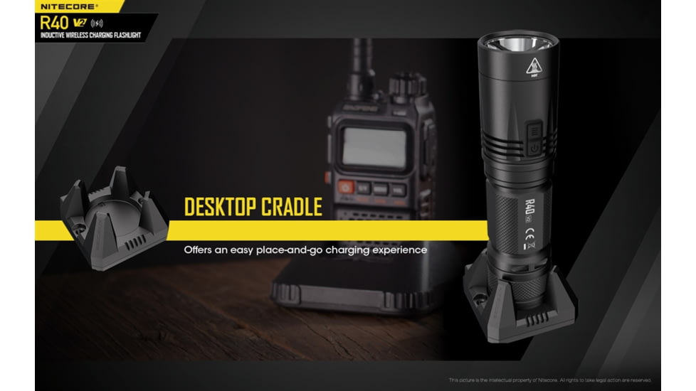 Nitecore R40 v2 1200 Lumen Rechargeable Flashlight Kit, Black, 6952506405992