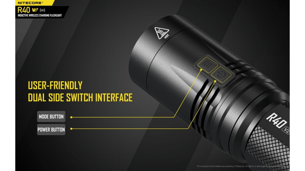 Nitecore R40 v2 1200 Lumen Rechargeable Flashlight Kit, Black, 6952506405992