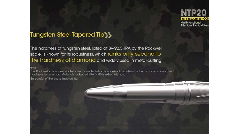 Nitecore Tactical Pen, Titanium, Silver, NTP20