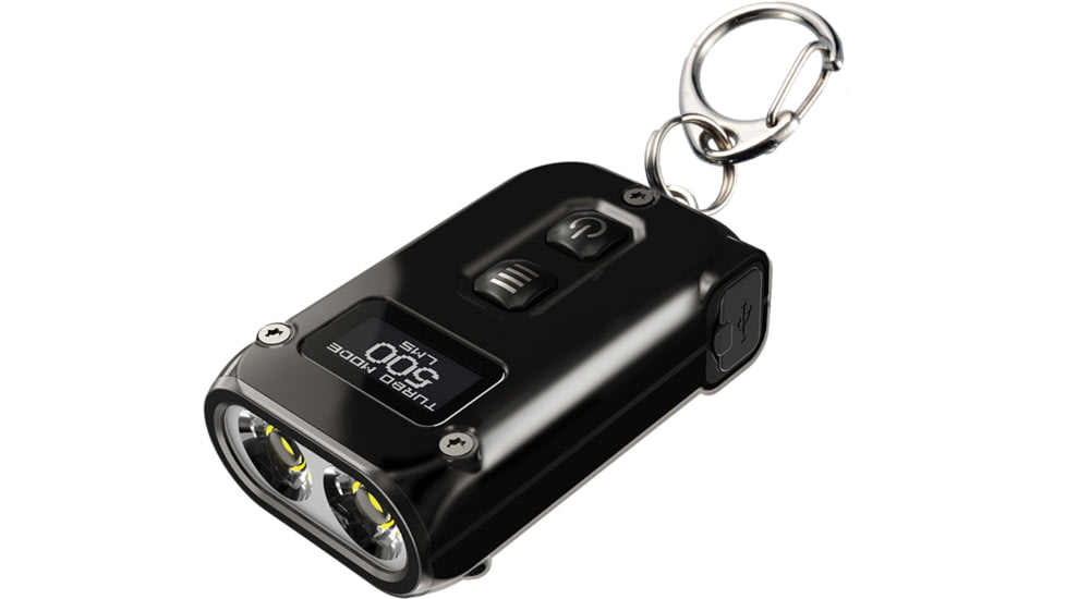 Nitecore TINI 2 500 Lumen Rechargeable Keychain Flashlight, Stainless Steel, Black, 6952506407149