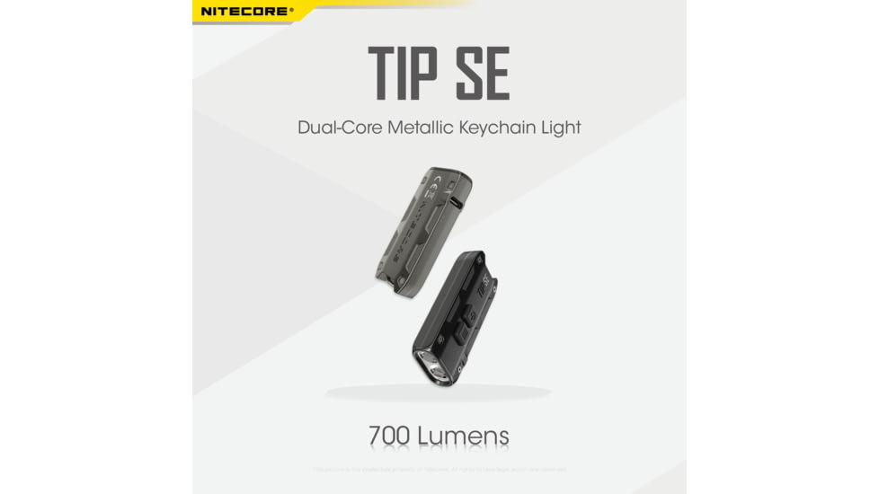 Nitecore Tip SE 700 Lumen Rechargeable Keychain EDC Flashlight, Black, 6952506406166