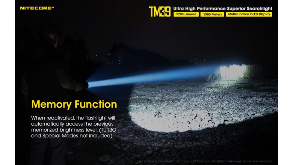 Nitecore TM39 5200 Lumen 1640 Yard Long Throw Flashlight, Black, 6952506405893