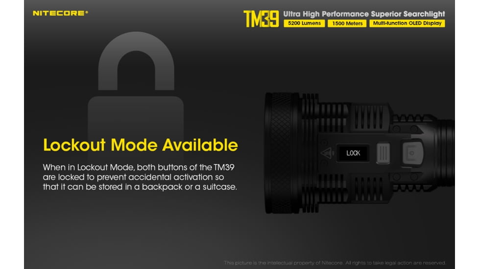 Nitecore TM39 5200 Lumen 1640 Yard Long Throw Flashlight, Black, 6952506405893