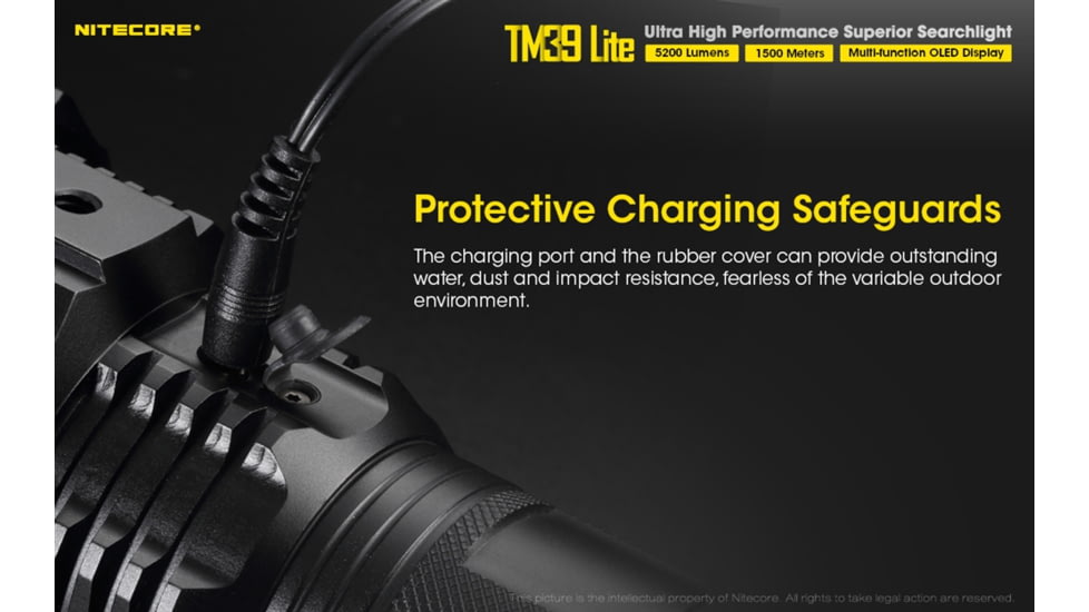 Nitecore TM39 Lite 5200 Lumen 1640 Yard Long Throw Flashlight, Black, 6952506405909