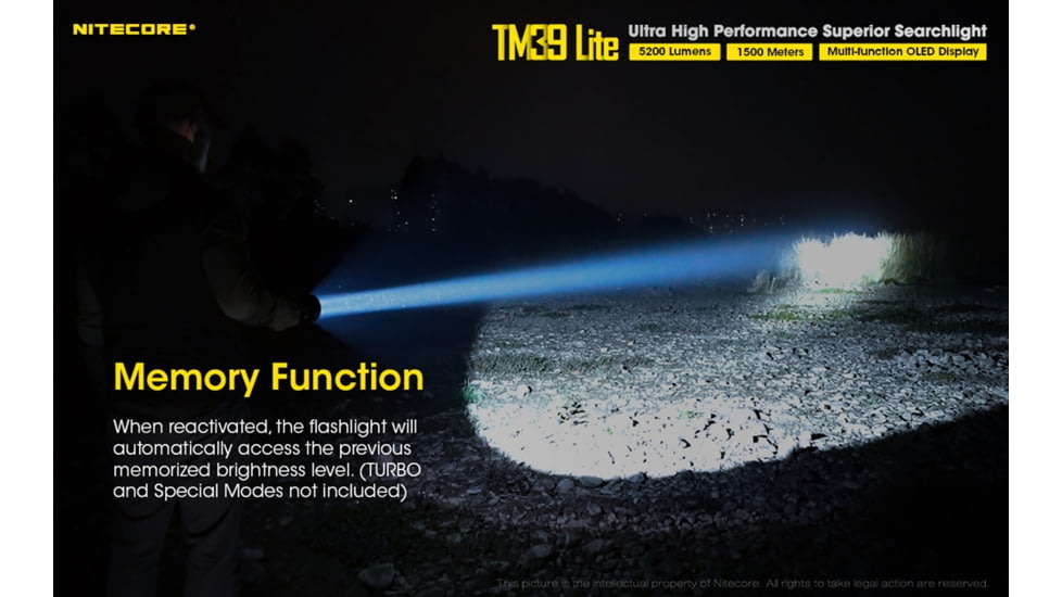 Nitecore TM39 Lite 5200 Lumen 1640 Yard Long Throw Flashlight, Black, 6952506405909
