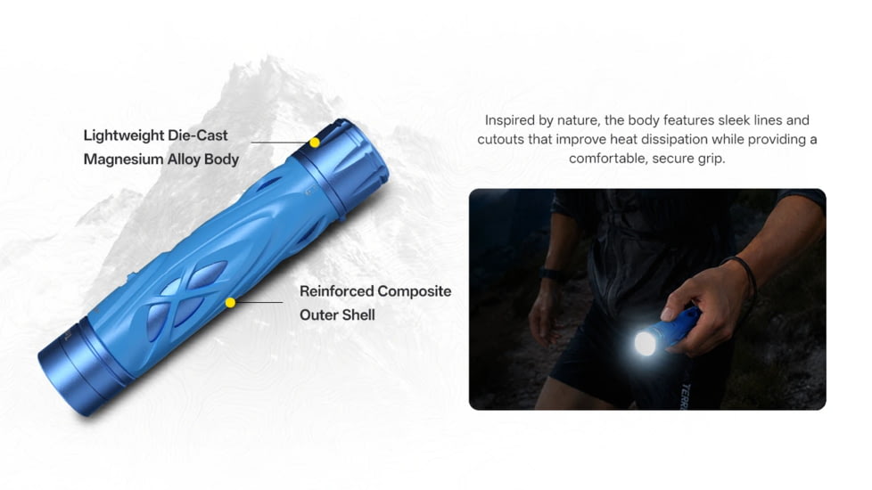 Nitecore TrailSight 1200 Lumens 18650 Rechargeable Li-Ion LED Waist-Level Trail Running Flashlight