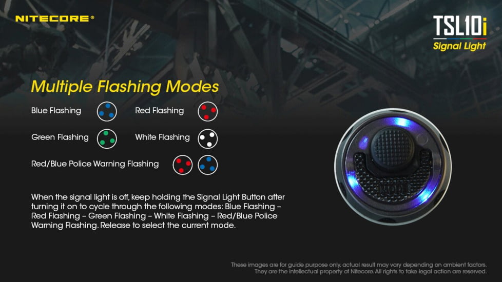 Nitecore TSL10i 4r Color Signal Light Tailcap for P20i, and i4000R Flashlights, Black, 6952506494323