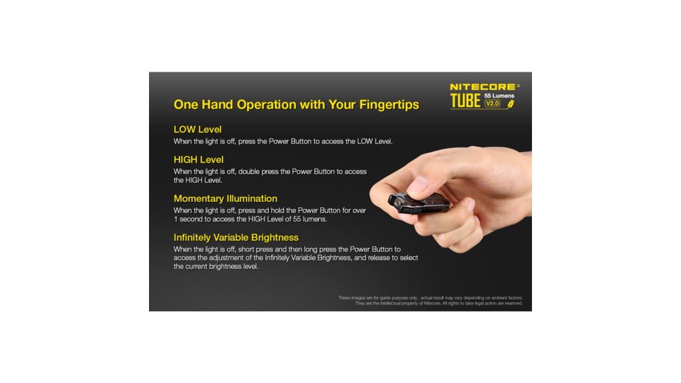 Nitecore TUBE v2.0 55 Lumen USB Rechargeable Keychain Flashlight, Black, 6952506405350