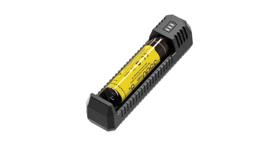Nitecore UI1 Single-Slot Intelligent USB Lithium-ion Battery Charger for 18650, 18350, 20700, 21700, Black, 6952506492916