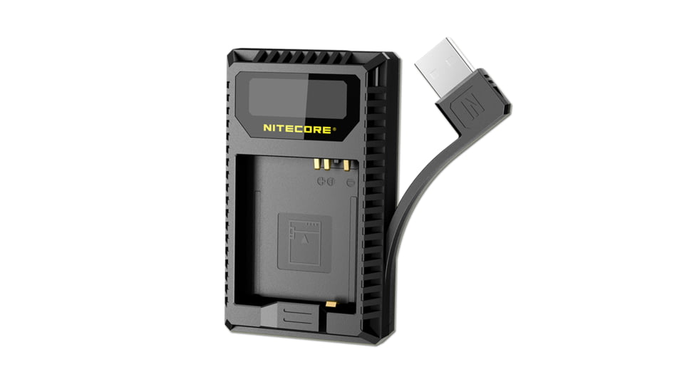 Nitecore UL109 Digital Dual Slot USB Travel Battery Charger for Leica D-LUX TYP109, Black, 6952506492640