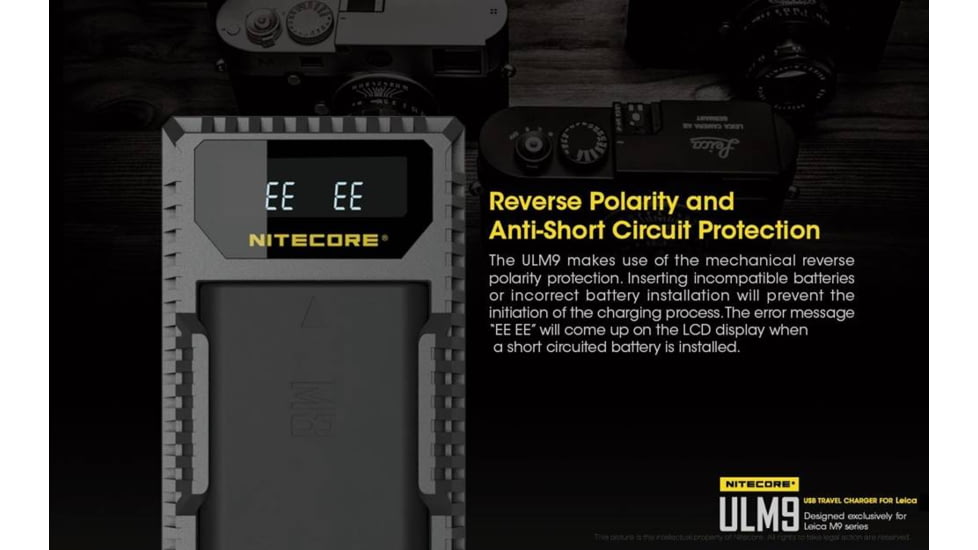Nitecore ULM9 Leica Camera Battery Charger for BLI-312 Batteries, Black, 6952506491803