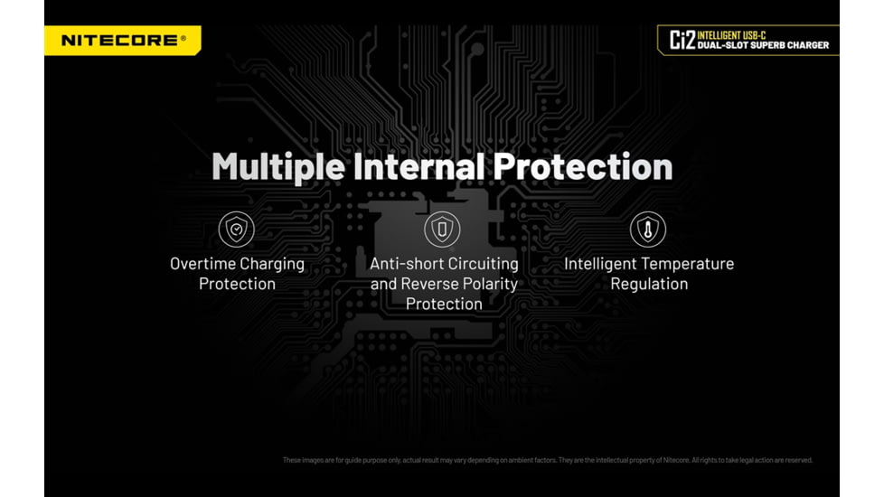 Nitecore Universal Battery Charger, Ci2, Dual-Slot, Black, 6952506495351