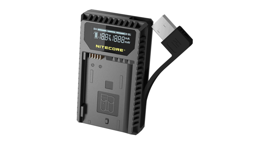 Nitecore UNK1 Nikon Camera Battery Charger for EN-EL14, EN-EL14a and EN-EL15 Batteries, Black, 6952506491780