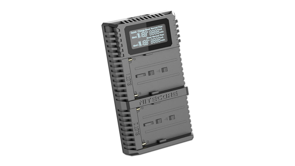 Nitecore USN3 Pro Dual-Slot Fast Digital USB Charger for Sony Camera Batteries, Black, 6952506492862