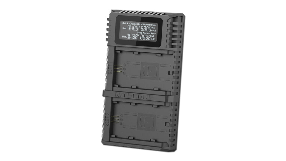 Nitecore USN4 Pro Digital QuickCharge 2.0 USB Battery Charger for Sony NP-FZ100 Batteries, Black, 6952506492701