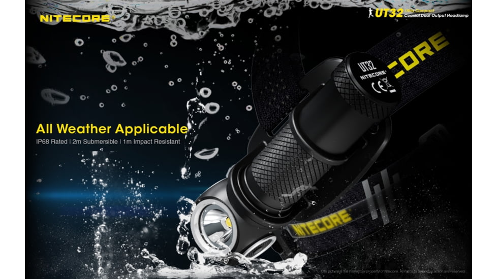 Nitecore UT32 1100 Lumen Cool White and Neutral White Headlamp, Black, 6952506405558