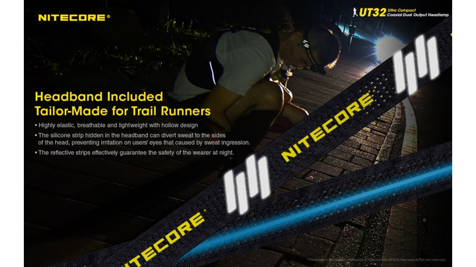 Nitecore UT32 1100 Lumen Cool White and Neutral White Headlamp, Black, 6952506405558