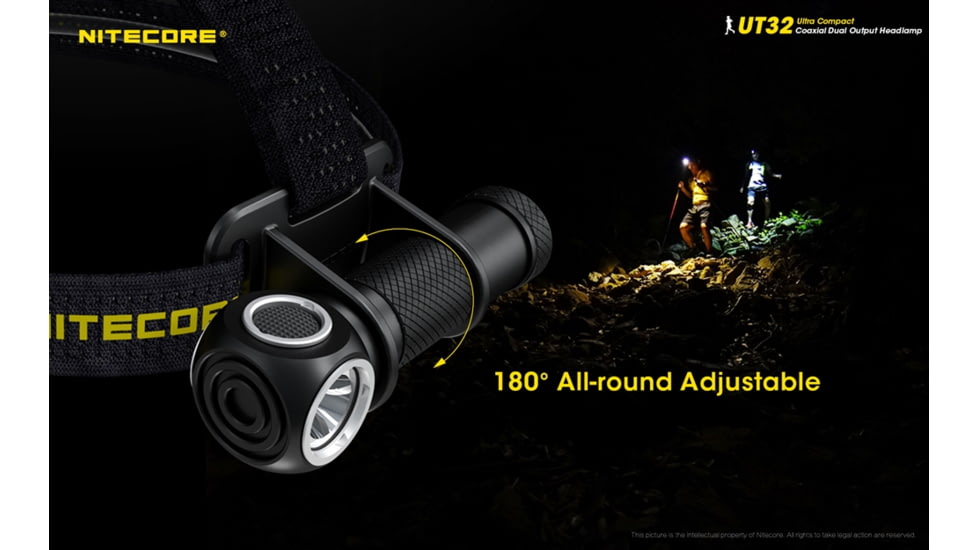 Nitecore UT32 1100 Lumen Cool White and Neutral White Headlamp, Black, 6952506405558