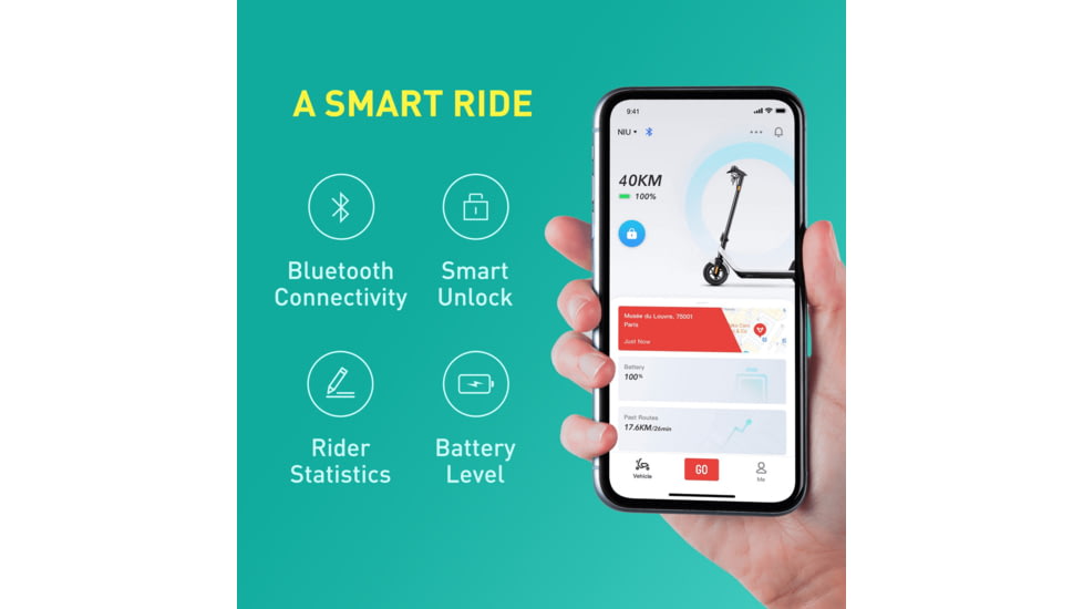 NIU KQi2 Pro Electric Scooter, Grey, Medium, K2P32GG1A11