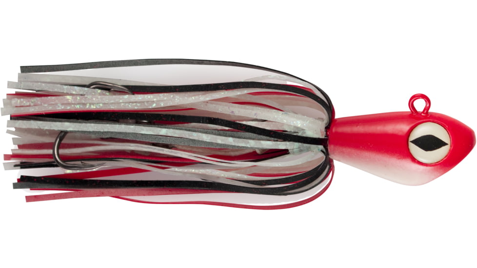No Alibi Alien Jig Offshore Series, Glow Red/Black Skirt, 4 oz Red Head, NA-AJR4