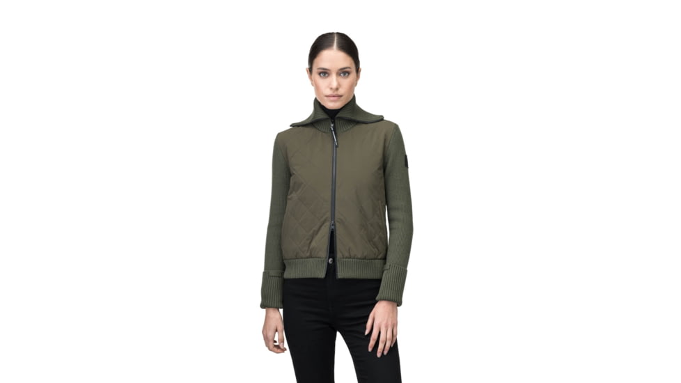 Nobis Ada Quilted Full Zip Sweaters - Womans, Fatigue, Extra Small, ADA-Fatigue-XS