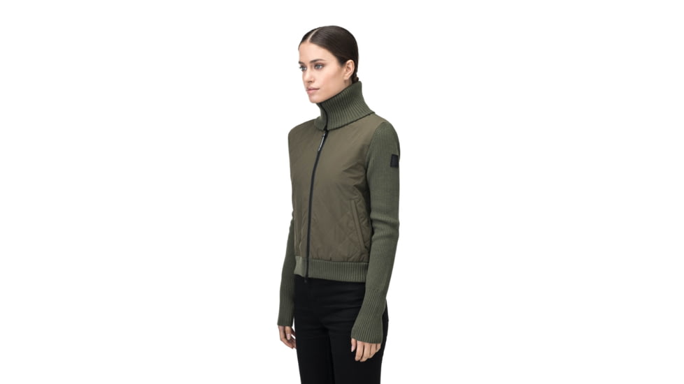Nobis Ada Quilted Full Zip Sweaters - Womans, Fatigue, Extra Small, ADA-Fatigue-XS