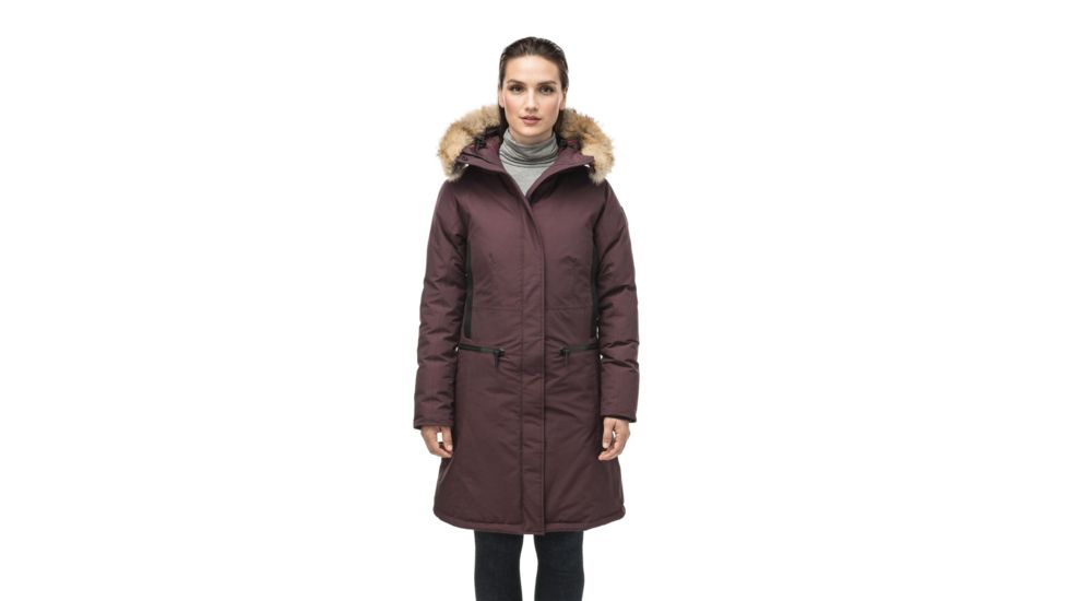 Nobis Alissa Midi Fitted Parka - Womens, Burgundy, Extra Small, ALISSA-CY BURGUNDY-XS