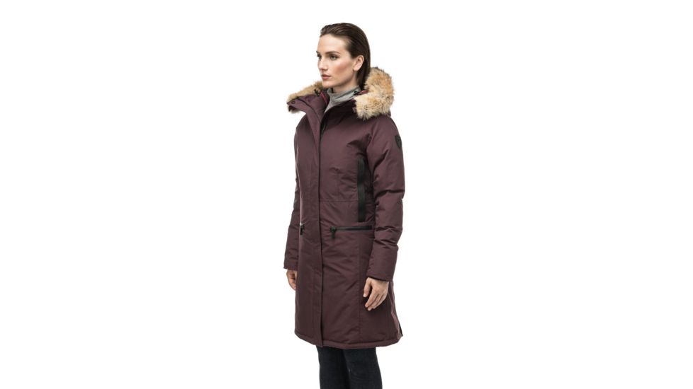 Nobis Alissa Midi Fitted Parka - Womens, Burgundy, Extra Small, ALISSA-CY BURGUNDY-XS